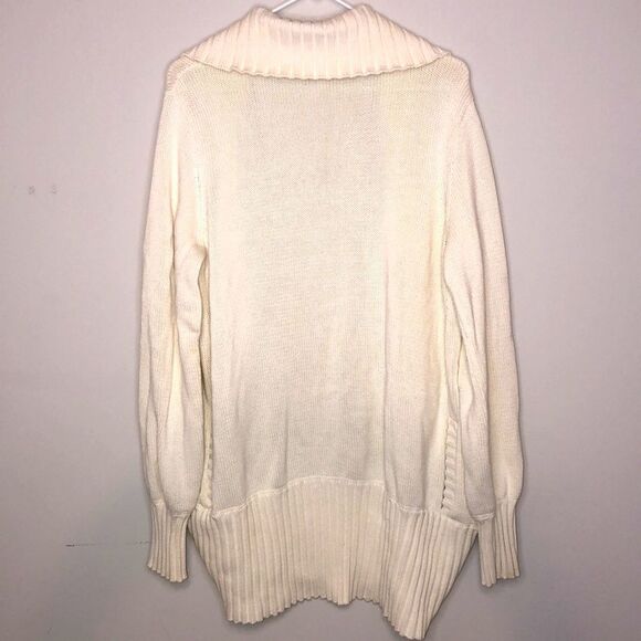 HAUTE HIPPIE Nude Ribbed Longline Chunky Blanket Cardigan M / L - Picture 3 of 10